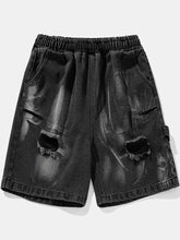 Men's Plus Size Distressed Cargo Denim Shorts Denim Shorts
