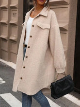 Button Up Drop Shoulder Sherpa Coat Woman Outerwear