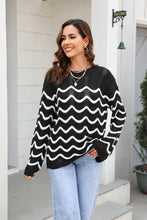 Angel Wings Wave Pattern Round Neck Long Sleeve Sweater Sweater Pullovers