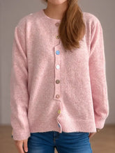 Button Down Long Sleeve Cardigan Blush Pink One Size Woman Outerwear