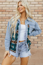 Pocketed Button Up Long Sleeve Denim Jacket Woman Outerwear