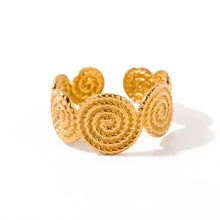 18K Gold-Plated Spiral Pattern Ring Fashion Jewelry
