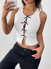 Perfee Bow Front Round Neck Tank Tanks & Camis