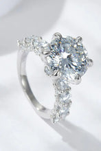 3-Carat Moissanite Platinum-Plated Side Stone Ring Rings