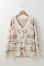 Leopard V Neck Button Down Cardigan Woman Outerwear