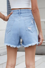 Distressed Fringe Denim Shorts Denim Shorts