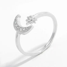 925 Sterling Silver Moon Open Ring Rings