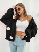 Floral Open Front Long Sleeve Cardigan Woman Outerwear