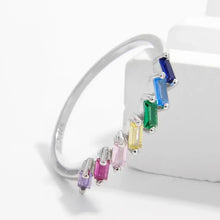 925 Sterling Silver Contrast Zircon Ring Fashion Jewelry