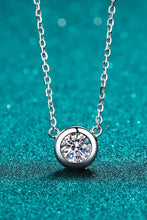 Moissanite Round Pendant Chain Necklace Silver One Size Necklaces