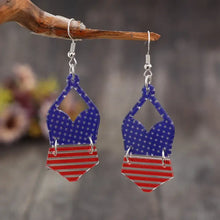 US Flag Pattern Acrylic Earrings Dark Blue One Size Earrings