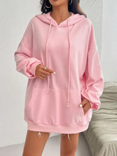 Devine Drawstring Long Sleeve Hoodie Woman Sweatshirts