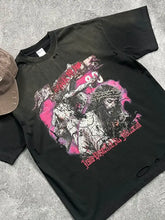 Men's Distressed Detail Round Neck Graphic T-Shirt Mens Tops