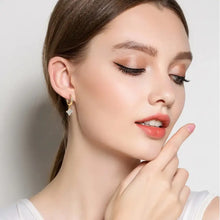 925 Sterling Silver Moissanite Hoop Drop Earrings Earrings