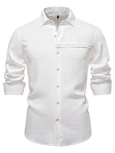 Men's Button Down Collared Neck Shirt White Mens Tops