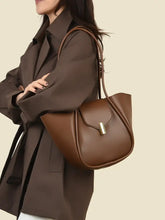 PU Leather Shoulder Bag with Pouch Dark Brown One Size Shoulder Bags