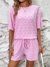 Flower Round Neck Top and Shorts Lounge Set Woman Loungewear Sets