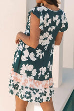 Floral Print Ruffle Sleeve Empire Waist Mini Dress Casual Dresses