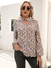 Ivy Lane Floral Print Long Sleeve Mock Neck Blouse Woman Blouses
