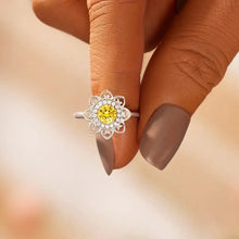 Flower Shape Zircon Platinum-Plated 925 Sterling Silver Ring Rings