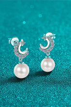 Moissanite Pearl Drop Earrings Earrings