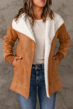 Open Front Long Sleeve Sherpa Jacket Woman Outerwear