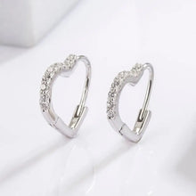 925 Serling Silver Zircon Heart Shape Earrings Earrings