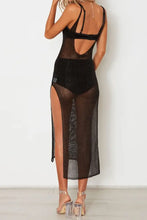 Slit Scoop Neck Sleeveless Cover Up Swimwear Cover-Ups