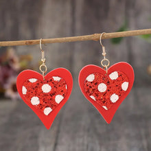 Sequin Heart Leather Drop Earrings Earrings