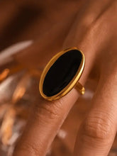 Stainless Steel Oil Drip Elliptical Open Ring Fashion Jewelry