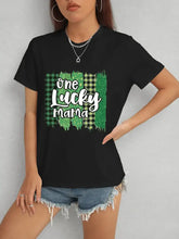 ONE LUCKY MAMA Round Neck T-Shirt Woman T Shirts