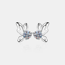 1 Carat Moissanite Butterfly Shape Earrings Silver One Size Earrings