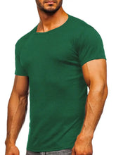Men's Full Size Classic Fitted Crew Neck T-Shirt Plus Size Green Mens Tops