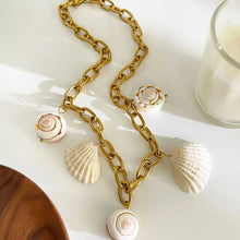 18K Gold-Plated Seashell Chain Link Necklace Fashion Jewelry