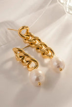 Stainless Steel Pearl Asymmetrical Earrings Earrings