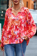 Floral Tassel Tie Long Sleeve Blouse Floral Woman Blouses