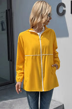 Ivy Lane Zip Up Long Sleeve Hooded Watertight Jacket Woman Outerwear