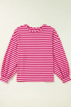 Striped Round Neck Long Sleeve Sweatshirt Woman Sweatshirts