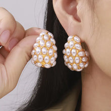 Titanium Steel Inlaid Imitation Pearl Earrings Earrings