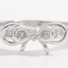 925 Sterling Silver Inlaid Zircon Bow Ring Rings