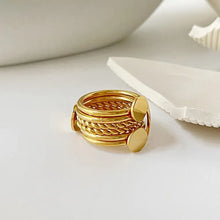 18K Gold-Plated Stainless Steel Wide Band Ring Rings