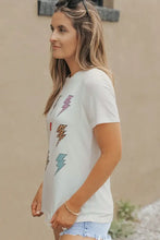 Lightning Graphic Round Neck Short Sleeve T-Shirt Woman T Shirts