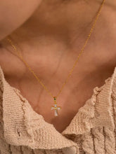 18K Gold-Plated Zircon Cross Pendant Necklace Gold One Size Fashion Jewelry