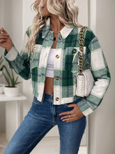 Perfee Color Block Button Up Jacket Woman Outerwear