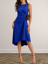 Ruched Round Neck Sleeveless Dress Woman Casual Dress