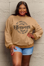 Simply Love Full Size MY GREATEST BLESSINGS CALL ME MOM Round Neck Sweatshirt Woman Sweatshirts