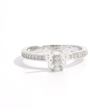 925 Sterling Silver Inlaid Zircon Butterfly Ring Silver Rings