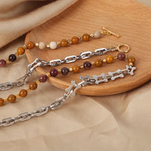 Titanium Steel Egg Yolk Stone Necklace Necklaces