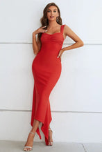 Ruched Sweetheart Neck Hem Detail Dress Red Cocktail Dress