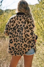 Leopard Button Up Long Sleeve Jacket Woman Outerwear